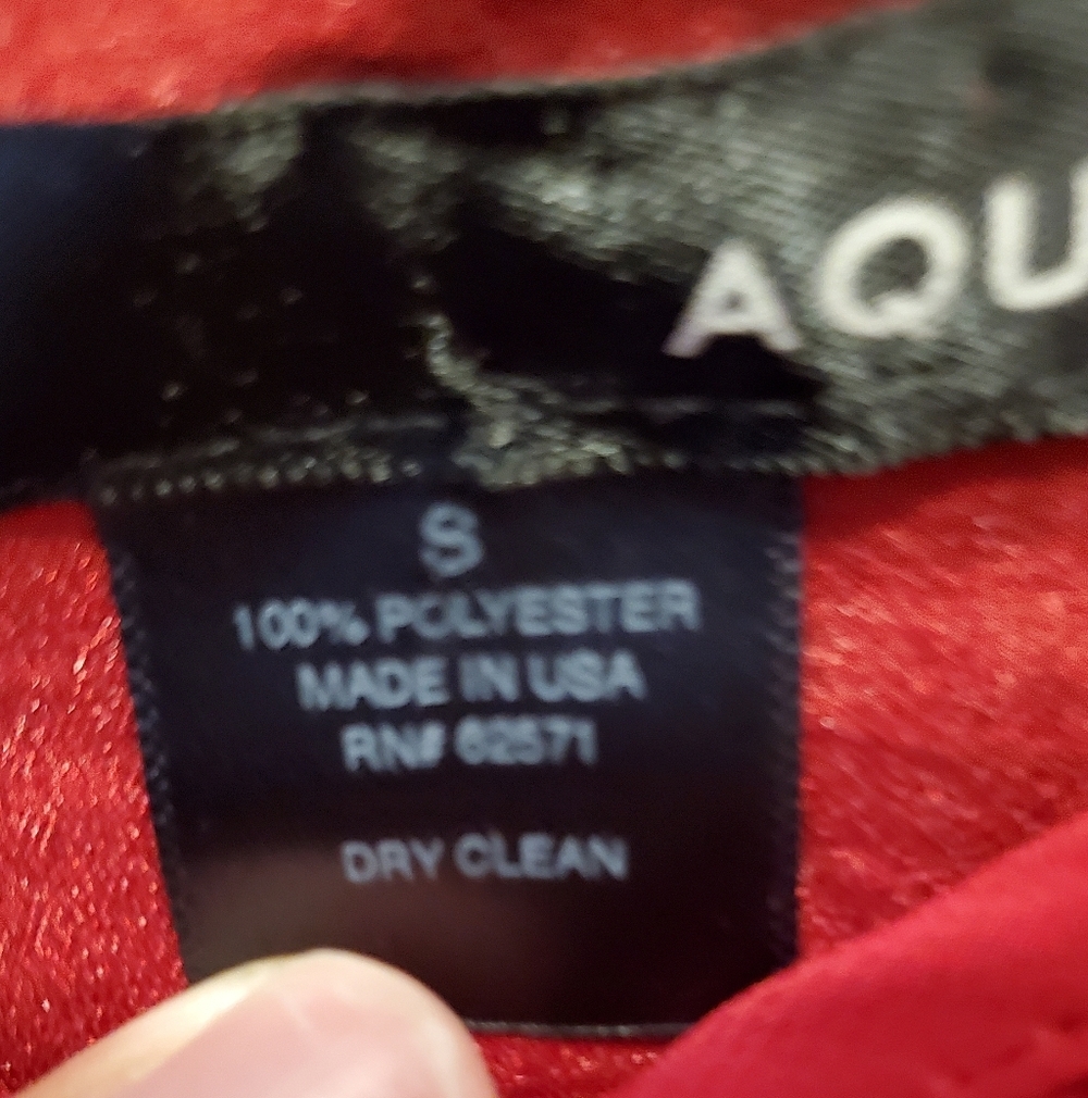 AQUA Scarlet Red Pleated Cami Tank Top Chiffon Overlay size S - Picture 5 of 5